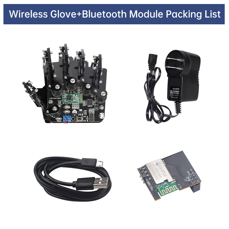 Hiwonder Wireless Glove Open-source Somatosensory Mechanical Glove for Robot Control Hiwonder Wireless Glove Open-source Somatosensory Mechanical Glove for Robot Control